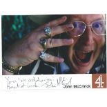 Horse Racing John Mccririck Signed Horse Racing Pundit 8x6 Photo. Good Condition. All signed