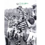 Autographed 16 x 12 photo, BILLY McNEILL 1967, a superb image depicting the Celtic captain being