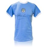 Autographed Replica Shirt, DENIS LAW 1973, as worn by Manchester City in 1973, signed by their