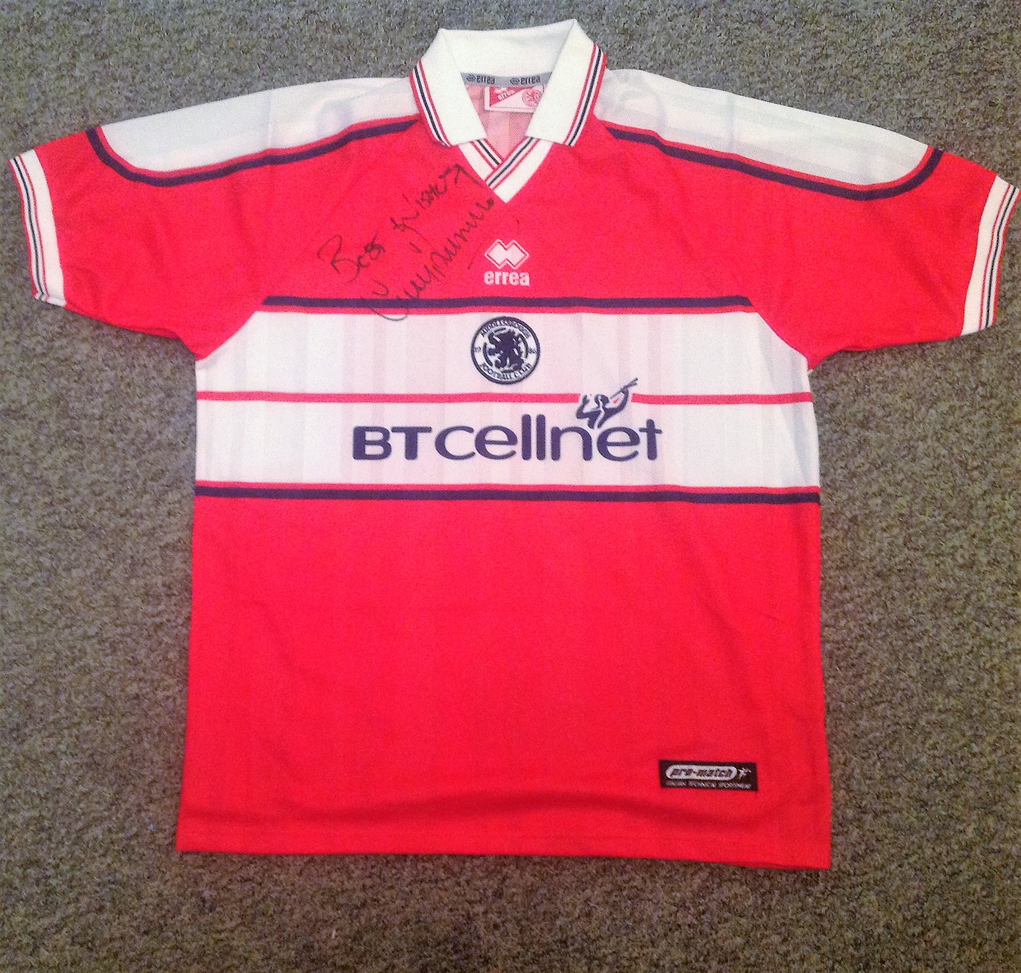 Football Gary Pallister signed Middlesbrough no 6 home shirt. Gary Andrew Pallister, born 30 June