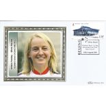 Olympic commemorative FDC Beijing 2008 dedicated to Emma Pooley cycling road time trial silver
