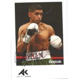 Boxing Amir Khan Signed Boxing Promo Photo. Good Condition. All signed pieces come with a