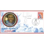 Olympic Commemorative FDC Sydney Australia sporting glory 2000 signed by Kelly Holmes athletics 800m