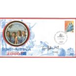 Olympic commemorative FDC Sydney Australia sporting glory 2000 signed by Guin Batten rowing