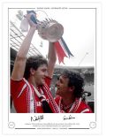 Autographed 16 x 12 Limited Edition print, NORMAN WHITESIDE & KEVIN MORAN, superbly designed and