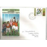 Rugby Football Union centenary 1971 FDC PM Chippenham 25th Aug 1971. Address on cover. Good