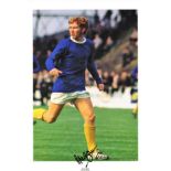 Football Alan Ball 16x12 signed colour photo pictured in action for Everton FC. Good Condition.