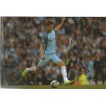 Football John Stones 8x12 signed colour photo pictured in action for Manchester City. Good