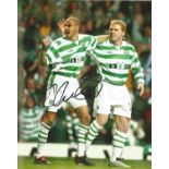 Football Henrik Larsson 10x8 signed colour photo pictured during his time with Celtic FC. Good