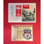 Football Liverpool FC 24x20 approx mounted signature piece includes Ron Yeats testimonial