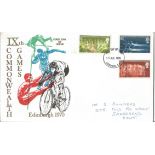 IX Commonwealth Games Edinburgh 1970 FDC PM London 15th July 1970. Address on cover. Good Condition.