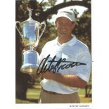 Golf Retief Goosen Signed Golf 6x8 Promo Photo. Good Condition. All signed pieces come with a