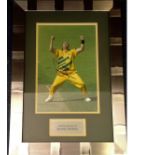 Cricket Shane Warne 20x14 approx framed and mounted signed colour photo. Shane Keith Warne is an