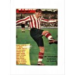 Football Legends Len Shackleton 8x6 signed colour magazine page fixed to card. Leonard Francis