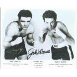 Boxing Jake LaMotta 10x8 signed b/w Raging Bull photo pictured with Robert DeNiro. Giacobbe Jake