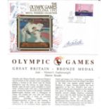 Olympic commemorative FDC The Olympic Games Barcelona 1992 medal winners collection signed by Sharon