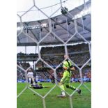 Football Robin Van Persie 16x12 signed colour photo pictured scoring for Holland against Spain. Good