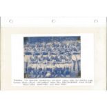 Football Legends Blackpool 1957 signed b/w 8x5 team photo fixed to A4 card, includes 12 signatures