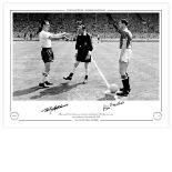 Autographed 16 x 12 Limited Edition print, NAT LOFTHOUSE & BILL FOULKES, superbly designed and
