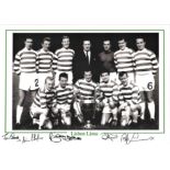 Football Lisbon Lions 16x12 signed b/w photo Celtic 1967 European cup winners b/w photo signed by