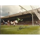 Football Ray Clemence Signed Tottenham Hotspur 8x12 Photo. Good Condition. All signed pieces come