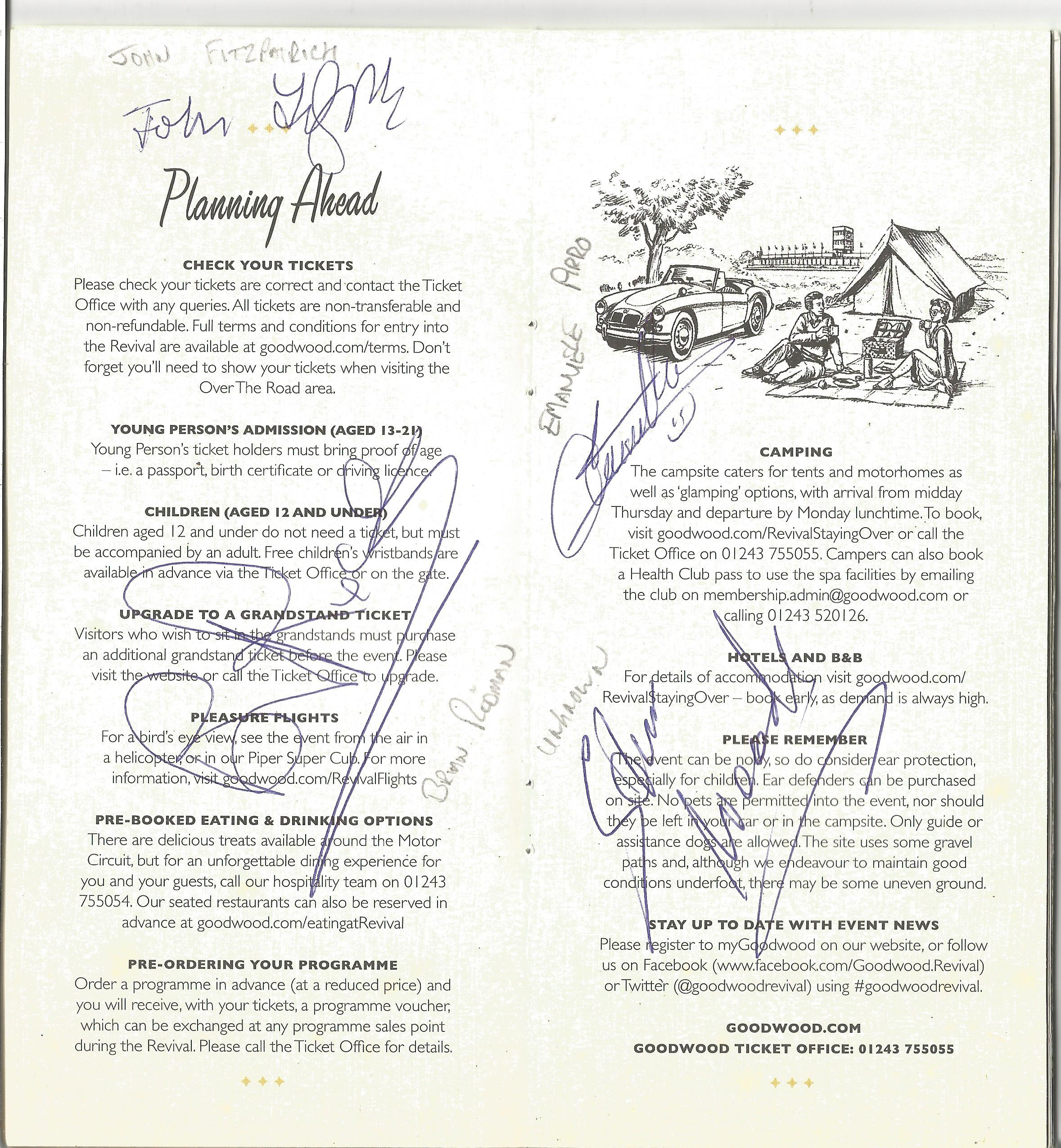 Motor Racing Goodwood Revival Meeting programme 2018 signed by 34 drivers who took part signatures - Image 5 of 7