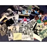 Football collection 35 signed photos and signature pieces includes Gareth Bale, David Batty, Kenny