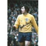 Football Gordon Banks 12x8 signed colour photo pictured in action for England. Good Condition. All