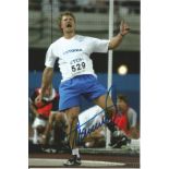 Aleksander Tammert 6x4 signed colour photo Olympic Bronze medallist in the Discus for Russia at
