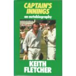 Keith Fletcher signed Captain's Innings a hard book autobiography. Signed on inside page. Dust