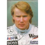 Motor Racing Mika Hakkinen Signed Formula One 8x12 Picture. Good Condition. All signed pieces come