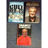 Football collection 3, unsigned hardback books titles included are Manchester Citys cult heroes by