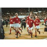Football Ray Wilson 12x8 signed colour photo pictured celebrating after the 1966 world cup final.