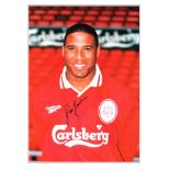 Football John Barnes 16x12 signed colour photo pictured in his Liverpool days. Good Condition. All