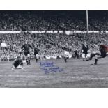 Autographed 16 x 12 photo, NEIL YOUNG 1969, a superb image depicting Young scoring the winning