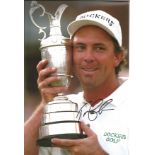 Golf TOM LEHMAN signed Golf British Open 8x12 Photo. Good Condition. All signed pieces come with a