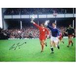Autographed 16 x 12 photo, RON YEATS 1966, a superb image depicting the Liverpool captain and his
