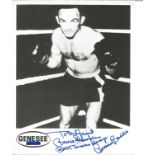 Boxing Carmen Basillo 10x8 signed b/w photo dedicated. Carmen Basilio, born Carmine Basilio, April