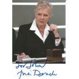 Judi Dench signed 6x4 colour photo. Dedicated. Good Condition. All signed pieces come with a