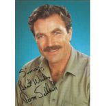 Tom Selleck signed 6x4 - dedicated photo 'To Simon, Best Wishes'. Good Condition. All signed