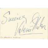 Valerie Hobson signed album page. Good Condition. All signed pieces come with a Certificate of