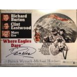 Where Eagles Dare. 16x12 inch photo poster for the film Where Eagles Dare signed by actor Derren