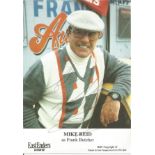 Mike Reid signed 6x4; colour shot of the EastEnders actor, image of Reid outside his car