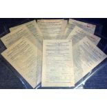 1937 Kings Cup Air Race Archive historic collection set of all 31 original Competition entry forms