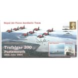 Sqn Ldr Dicky Patounas Red Arrow pilot signed 22005 Trafalgar 200 Portsmouth Flypast cover, only