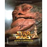 Star Wars. 8 x 10 inch photo signed by Star Wars Jabba the Hutt puppeteer John Coppinger. Good