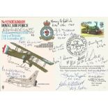 Fifteen Battle of Britain aces signed 92 sqn Raf flown cover. Includes Ken Mackenzie, Peter