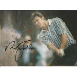 Nick Faldo Signed Golf 5x7 Photo. Good Condition. All signed pieces come with a Certificate of