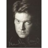 Kenneth Branagh signed 8x6; black and white head shot of the actor, signed in silver ink. Good