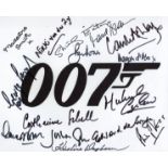 James Bond. 8 x 10 inch photo signed by FIFTEEN actors who have starred in Bond movies, to include